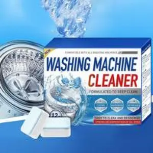 Washing Machine Cleaner Descaler 12or24 Pack - Deep Cleaning Tablets For HE Front Loader & Top Load Washer, Septic Safe Eco-Friendly Deodorizer, Clean Inside Drum And Laundry Tub Seal - 12 Month Supply