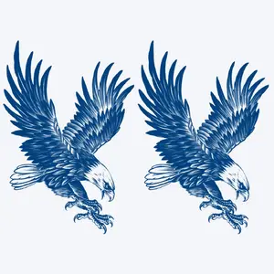 2 Pcs Eagle Waterproof Temporary Tattoo Stickers, Long-Lasting Realistic Design, Non-Glossy Finish, for Men & Women Arms Legs