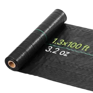 【Summervibes】VEVOR Weed Barrier Fabric Heavy Duty, 1.3x100FT 3.2oz Landscape Fabric, Woven Weed Blocker Fabrics, Garden Fabrics Weeds Barrier, Weeds Control Ground Cover, Geotextile Webbing, Gardening Mat, Black