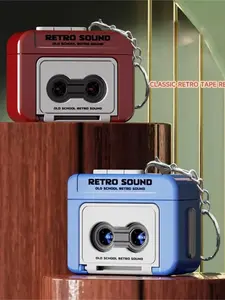 Mini Radio Keychain with Tape Inside, Recordable & Playable Music, Cute Vintage Accessory Toy, 2 Colors Available，Creative Mother's Day Gift