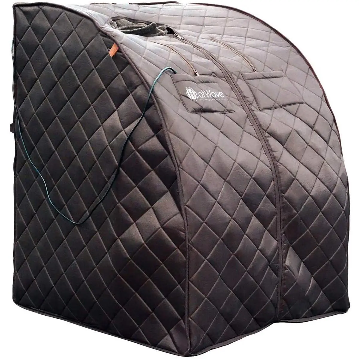 212 MAIN Blue Wave Harmony Deluxe Oversized Portable Sauna - Outdoor Use, Carbon Fiber Panels, Infrared Heating, Heated Footpad, Removable Padded Floor Mat, Sauna Chair, Heated Foot Pad