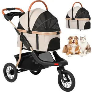 Pet Stroller, Premium 3-in-1 Large Dog Stroller for Cats/Dogs with Detachable Carrier, Zipperless Dual Entry, Foldable Jogging Storage soft sided ball pit DIY Outdoor Enclosure Platforms
