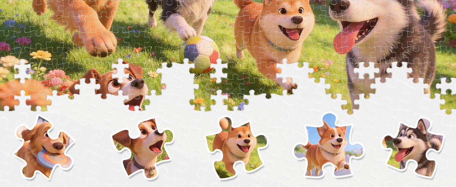 Jigsaw Puzzles for Adults 1000 Pieces Playful Puppies Vibrant Cartoon Dogs Garden Adventure Puzzle, Adults & Dog Lovers | Colorful Family Fun Activity & Wall Art Decor for Birthday Jigsaw Puzzles for Adults 1000 Pieces Playful Puppies Vibrant Cartoon Dogs Garden Adventure Puzzle, Adults & Dog Lovers | Colorful Family Fun Activity & Wall Art Decor for Birthday