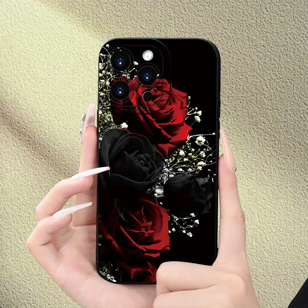 Romantic rose pattern phone case, suitable for iPhone 17Air/17/17 Pro Max/13/14/15/16/12/11 Pro Max series models, is the ideal birthday gift for parents, significant others or anyone.