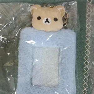 Kawaii Rilakkuma Plush Small Card Bag for Students Anime Cartoon Cute Meal Bus Card Holder Boys Girls Fashion Keychain Gifts