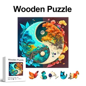 High-Difficulty Wooden Jigsaw Puzzle Toy, Focus Training for Adults, Halloween Christmas Birthday Gift, Home Decoration