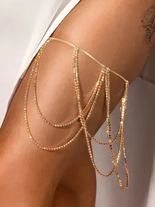 Sexy Multi-Layer Fringe Leg Chain Fashion Elastic Rope Body Chain Party Nightclub Jewelry for Women, Stylish Accessory