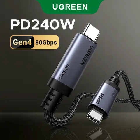 UGREEN Premium Type-C Charging Cable (240W Model) - USB4 Gen4 80Gbps Speed, PD3.1 240W PD Fast Charge, 17K Dual 8K Triple 4K Display Support, 3.3FT Charger for iPhone 17/16/15, Compatible with MacBook, iPad, USB-C Monitors