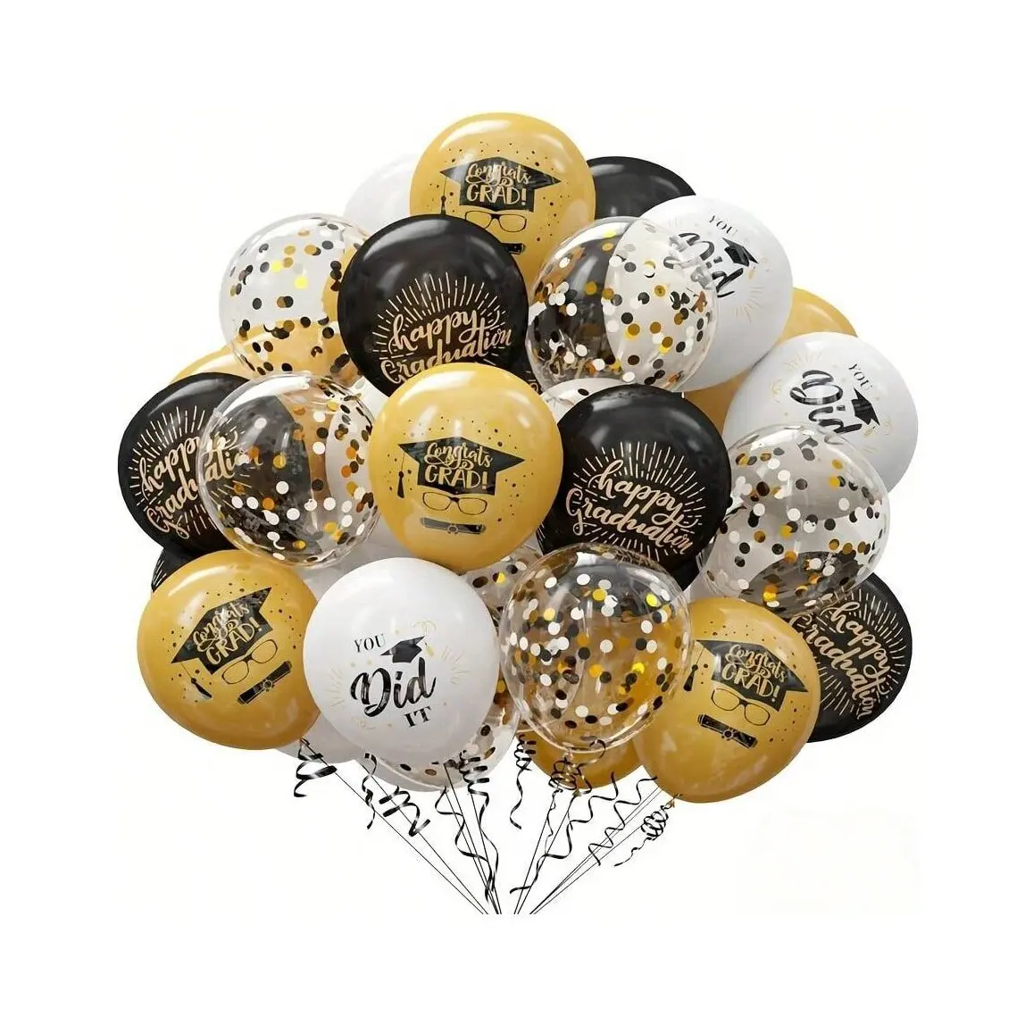 50PCS/set 12-Inch Printed Graduation Latex Balloons Decoration, Balloon Garland, Graduation Party Supplies, Perfect for Party Favors, graduation season gift, Event Decoration, Graduation Decorations