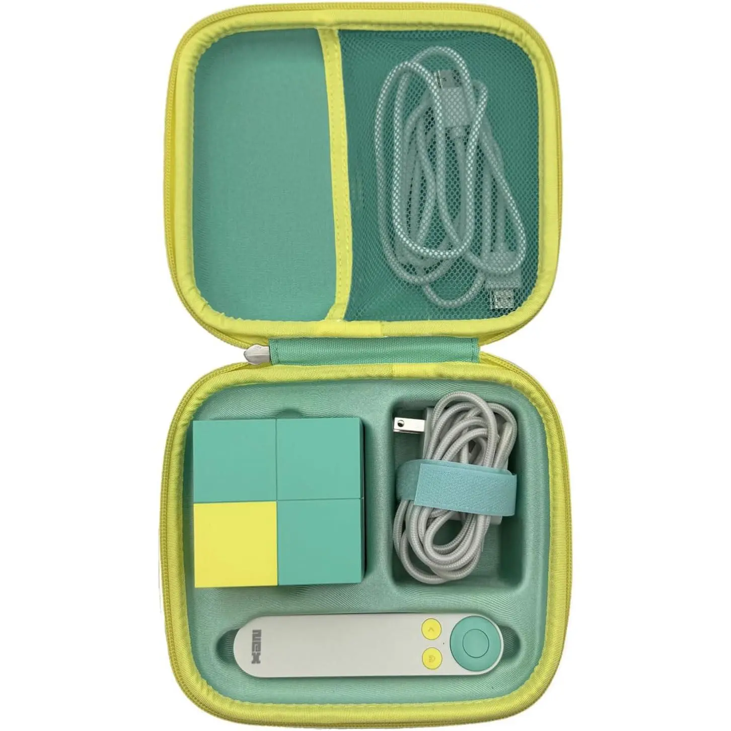 Travel Carry Case Compatible with Nex Playground  System Custom Design Hard Shell Storage Case Nex Protective Accessories, Green and Yellow