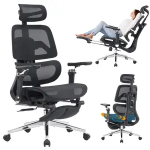 MOJAY High-Back Ergonomic Mesh Office Chair – Executive Desk Chair with 6D Adjustable Armrests, One-Piece Lumbar Support, Breathable Black Mesh