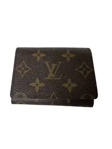 Pre-owned Louis Vuitton Leather Wallets Monogram Pattern Coated Canvas Card Case