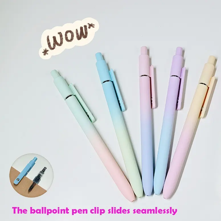 5PCS Press-Type Gel Pens with Comfort Grip, Color Set Pens & Refills - Multi-Colored Rainbow Office Stationery, Ideal for Bible Journaling, Kids Gifts