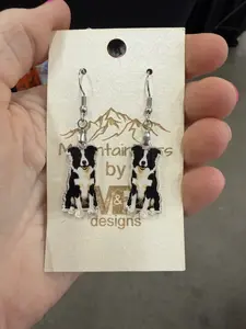 Border Collie Puppy Earrings