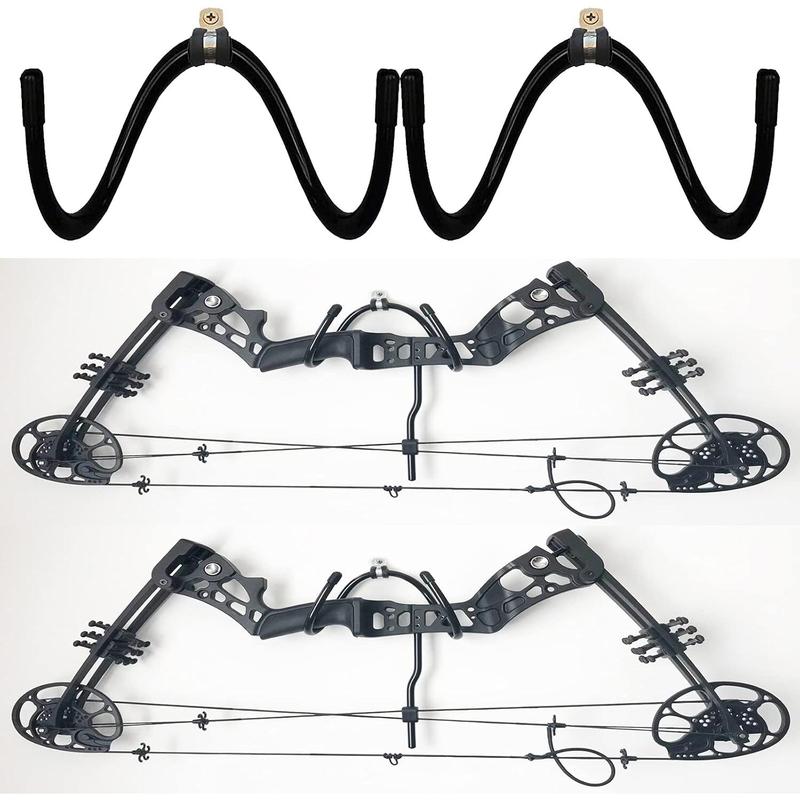 2 Pack Wall Storage Display Rack - Bow Hanger Hooks Wall Holder - No  - Hold up to 20 Lbs - Hold 2 Bows