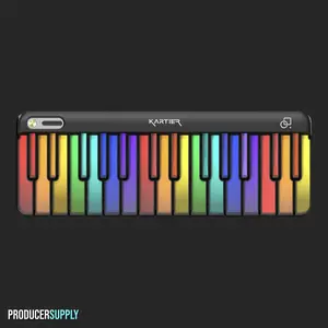 DJ Kartier Piano MIDI Keyboard - 1,000+ Famous Sounds/Presets - Customizable LED Keys, USB & Bluetooth Connection, IOS/Android & Desktop App Included