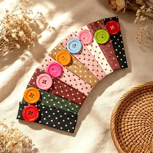 Women's Summer Dopamine Large-Button Headband, Ins-Style Polka Dot Elastic Colorful Hair Accessory, Niche Hand-Sewn Headbands for Women, Accessories For Women