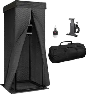 SnapStudio Ultimate Vocal Booth | Portable Sound Booth for Recording Echo-Free Vocals | 360 Reverb Stand-In Isolation Shield | Pro-Sound Blankets | Studio Accessories