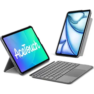 for iPad 11th/10th Gen Case with Keyboard,for iPad 10th(10.9")/11th Gen(2025 A16),Air 11" M3/M2,Air 6/5/4th,Pro 11 4/3/2/1th,Ultralight Detachable Keyboard with Touchpad, AceTouch Gray