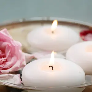 White Floating Candles 1.85 inch, Floating Candles 5-6 Hours Long Burning, Unscented Floating Candle for Centerpieces, Wedding, Christmas Lights, Romantic Night for Her/Him Set