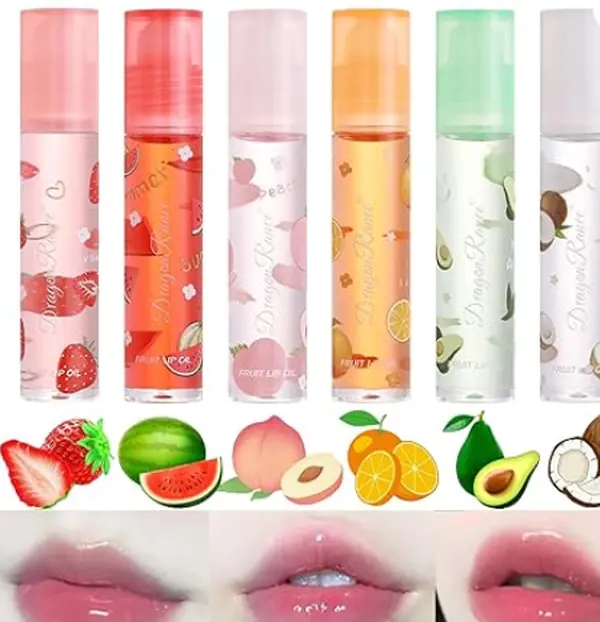 Moisturizing Lip Oil 6 Pcs Roll-on Lip Oil Set Fresh Lip Glaze Transparent Colorless Moisturizing Lip Lotion Hydrating Lip Oil Set for Lip Care (#2)