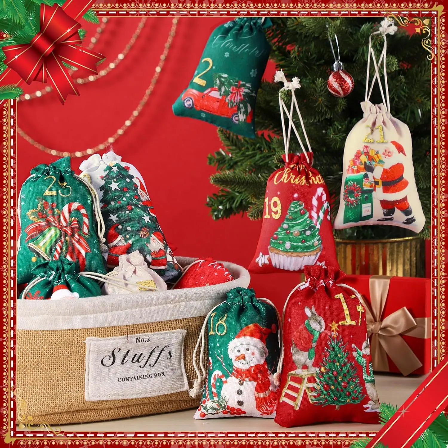 24-Piece Christmas Countdown Calendar 2026, Holiday Gift Set, Festive Decoration & Party Supplies, Perfect Xmas Present Idea