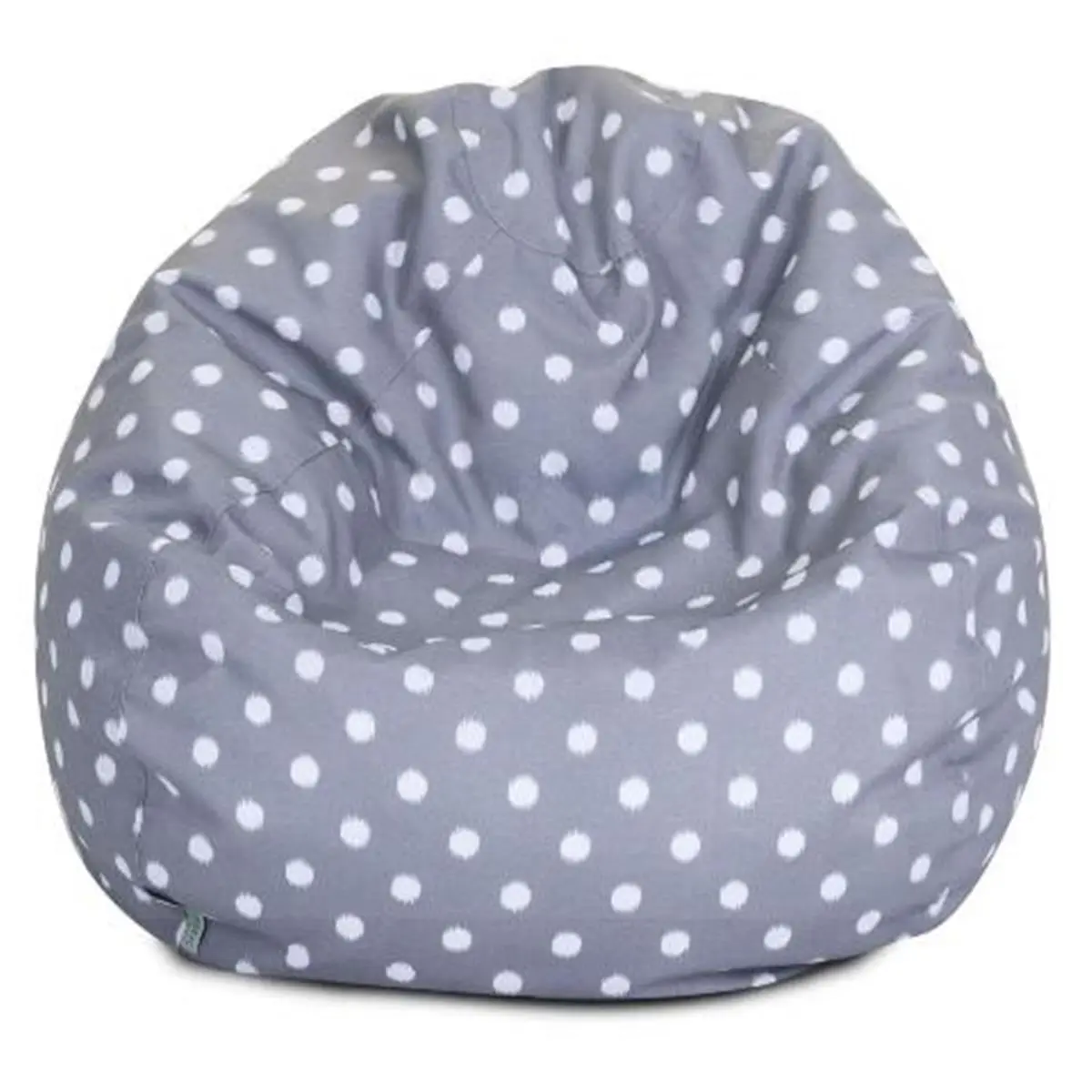 Majestic Home Classic Small Gray Ikat Dot Bean Bag, Eco-Friendly Indoor Furniture Sofa with 1000 Hours of U.V. Protection, 150 lbs Capacity for Playroom, Outdoor Seating
