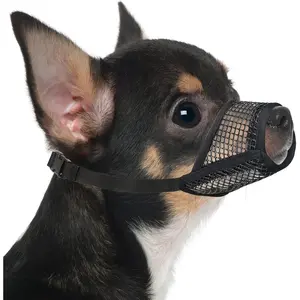 Dog Muzzle, Soft Mesh Muzzles for Small Medium Large Dogs Chihuahua Poodle Husky Labrador Retriever, Breathable Dog Mouth Guard for Biting Chewing Grooming, Allow Panting Drinking