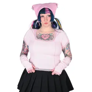 Izzy Armwarmer Crop Top - Pink