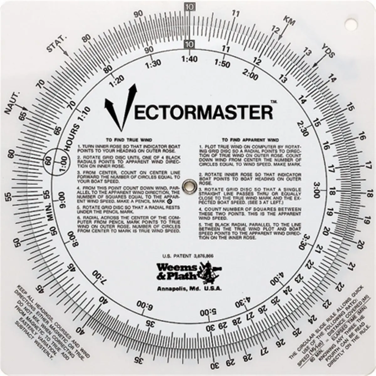 212 MAIN Weems & Plath Vectormaster Navigation Slide Ruler, Office Measuring Tool