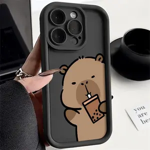 Cartoon Cute Capybara Phone Case for Iphone 16 15 Pro Max 14 Plus 13 12 11 11Pro 12Pro 13Pro 14Pro 15Pro 16Pro Protective Silicone High-Quality Funda Soft Shockproof Cover