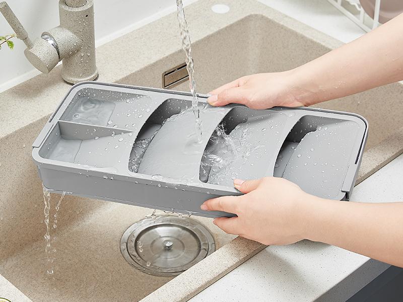 Lifewit Silverware Organizer, Expandable Utensil Tray for Kitchen Drawer, Adjustable Flatware & Cutlery Holder, Compact Plastic Design