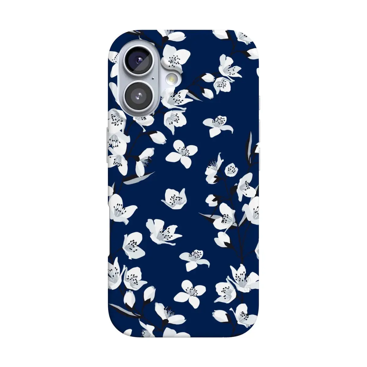 Casely iPhone 17 Case | Floral Forest | Navy Cherry Blossom Floral | Compatible with MagSafe | Classic Ultra Thin Design