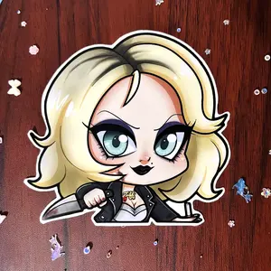 Tiffany Valentine Car Peeker - Chucky Horror Franchise Cute Chibi Sunproof Waterproof Decal
