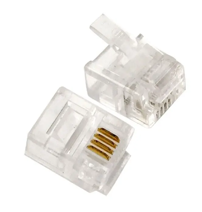 100 Pcs LOT CAT3 Telephone Connector End RJ11 6P4C Modular Plug