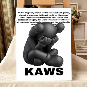 Classic Luxury K-Kaws Painting Calligraphy Waterproof Scratch-Resistant Canvas Wall Art – Premium Oil Painting Style HD Print | Modern Aesthetic Home Decor for Living Room, Bedroom, Kitchen & Café | Perfect Holiday, Housewarming & Party Gift