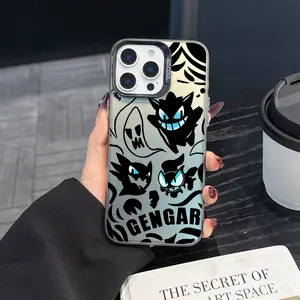 1 Gengar phone case, fashionable and creative trendy iPhone phone case, gradient color phone case, suitable for iPhone 17 Pro Max, compatible with iPhone 7-17 series/Pro/Pro Max/Plus/Air/E/Mini/X/XS/XR