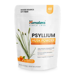 Himalaya Psyllium Husk Powder, Orange, 48 Servings - Daily Fiber Supplement for Supporting Digestive Health and Regularity - Vegan, Non-GMO, Sugar Free, Gluten Free, 12 oz