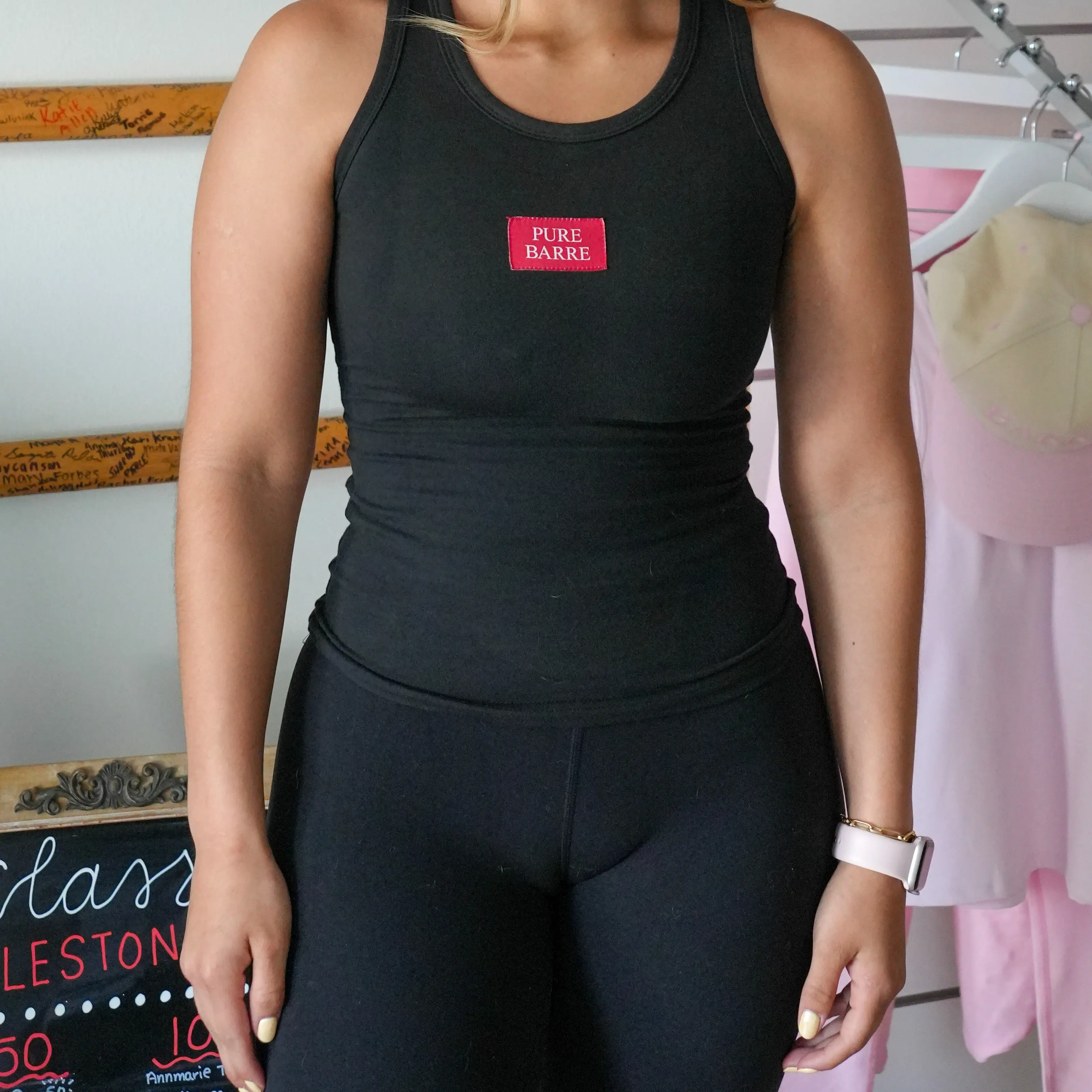 Black Pure Barre Patch Tank