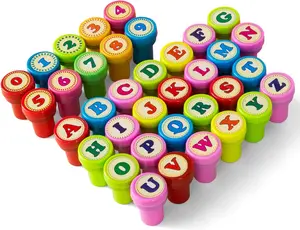 Summer Spring Gift  Number & Alphabet Stamps for Kids, Self Inking Stamps for Kids Birthday Gift, Party Favor, Teacher Stamps