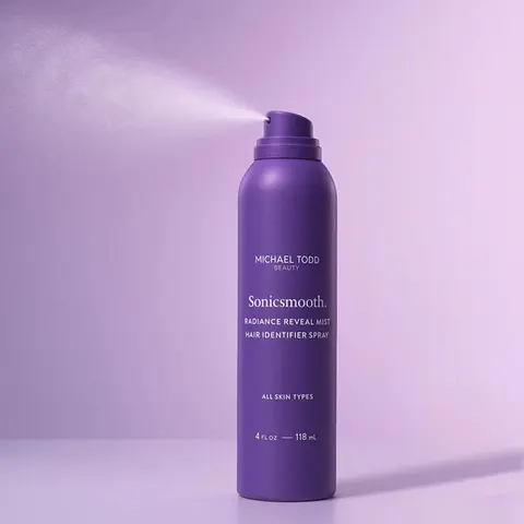 Sonicsmooth Hair Identifier Spray - Radiance Reveal Mist for Face Shaving & Dermaplaning - Highlights Peach Fuzz - Collagen-Infused - Nourish & Smooth Skin - All Skin Types - 4oz