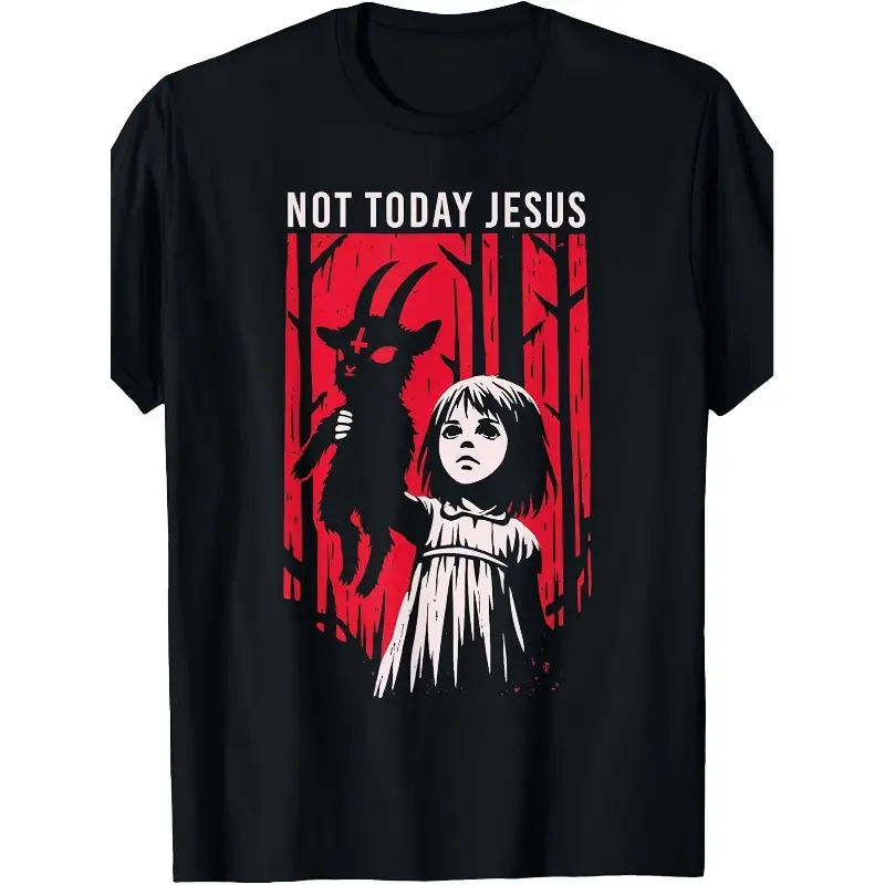 Goth Occult T-Shirt for Menswear, Classic Alternative Streetwear Top in a Relaxed Cut, 100% Cotton Breathable Fabric, High Contrast, Bold Gothic, Vivid Print, Clothes, Crew Neck, 2Xl, 3Xl, 4Xl, 5Xl, Casual, Vibe, Graphic