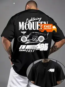 Character Lightning #McQ Printed T-shirt 2026 Men's and Women's Summer New Harajuku Large Loose Casual Short Sleeve Top, Magic Kingdom Trip, Graphic shirt, Gift Birthday