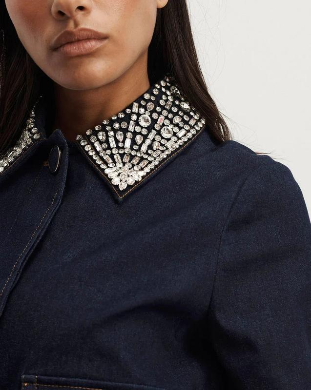 Barrington Embellished Denim Jacket Midnight Wash