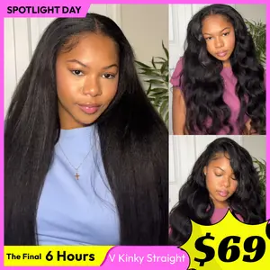 【Blend Natural】UNice Upgrade V Part Glueless Kinky Straight Human Hair Wig with Drawstring No Leave Out Beginner Friendly Easy to Install ##Summervibes#SpolightDay