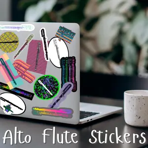 Alto Flute Decorative Vinyl Stickers