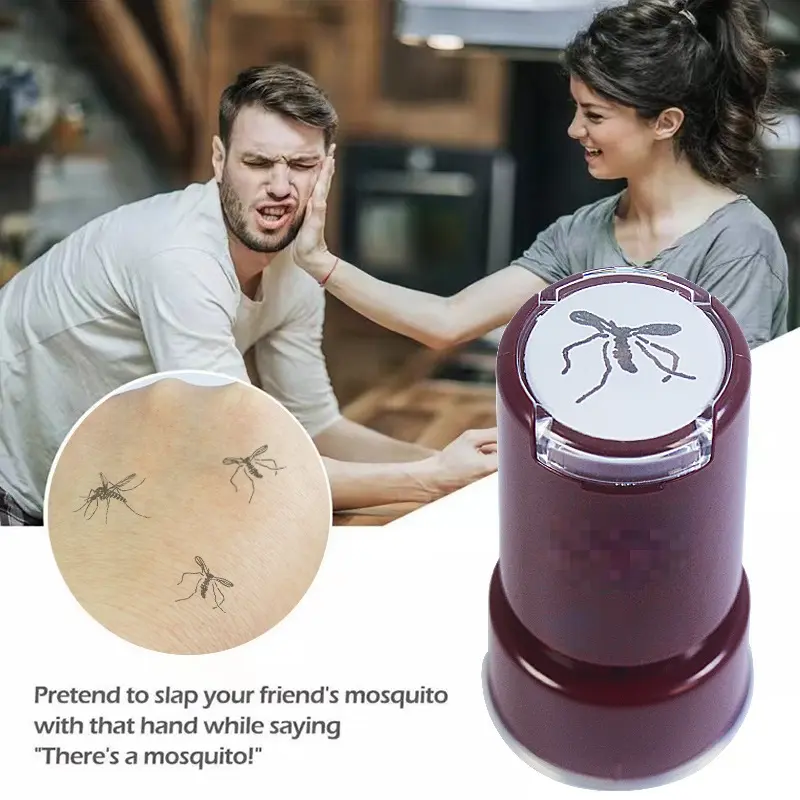 1pcs pranking and spoofing friend death mosquito stamp, spoofing funny cartoon novelty funny mosquito small stamp insect stamp, graduation season, April Fool's Day, Halloween, couple, good friend, birthday, party gift, Surprise