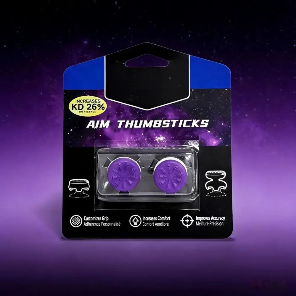 KontrolFreek FPS Freek Galaxy Purple Rubber Thumbstick Grips for Xbox 1 & Xbox Series X|S Controllers, 2-Pack Mixed Height (High-Rise & Mid-Rise) Joystick Extenders, Anti-Skid Gaming Console Accessories for FPS Gamers, Better Aim