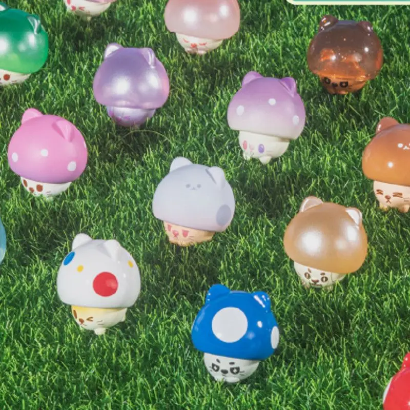 Mushroom Cat Mini Bean Figure Blind Box, Blind Bag Collectible Doll Toy for Hobbies & Collectibles Enthusiasts