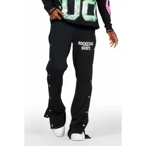 Alpine Black Baggy Snap Button Pant